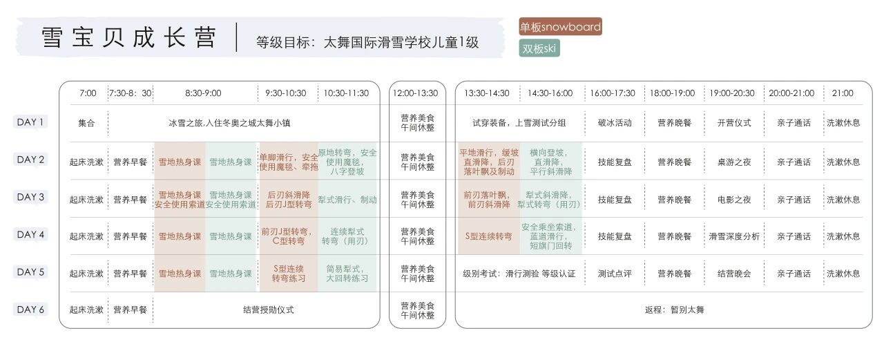 太舞成长营日程表